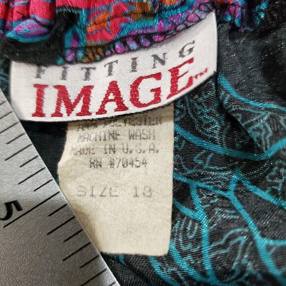 Vintage Skirt Women Sz Large Purple Midi 80s Silky Floral Cottage Festival Indie - Picture 11 of 11